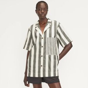 NWT EVERLANE The Poplin Shirt in ‘bone/black’ size XS